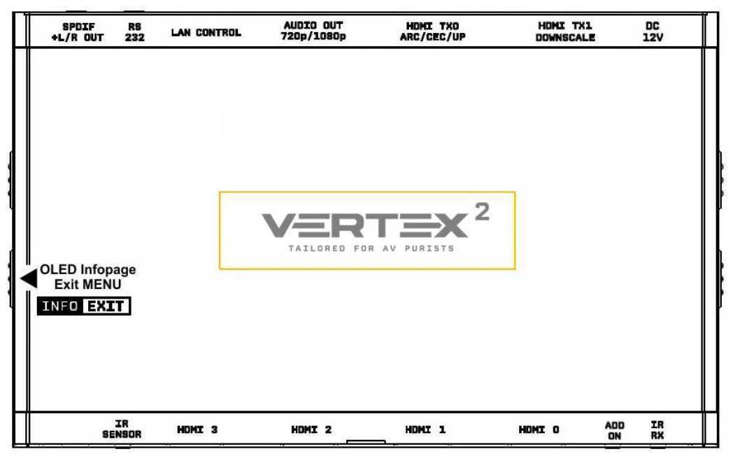 HDfury Vertex² – Κουμπί INFO / EXIT