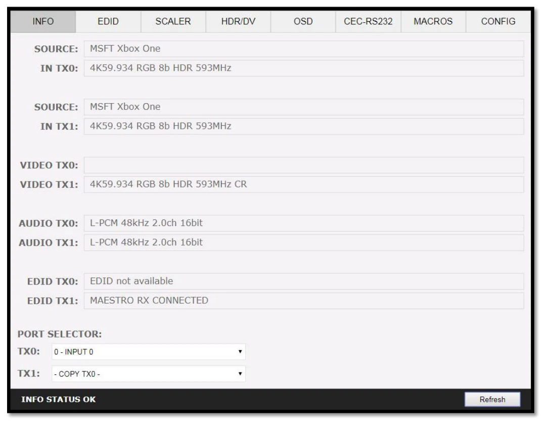 HDfury Vertex² – Web Server – INFO Section